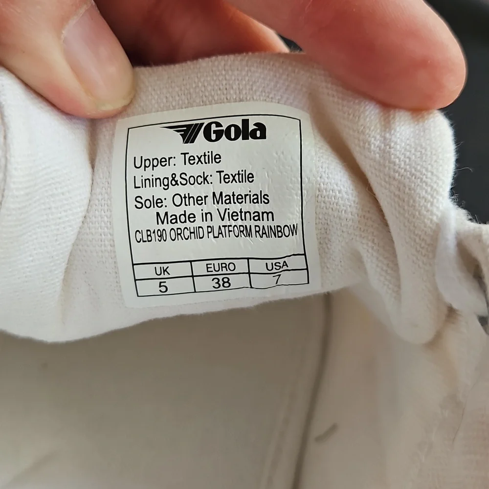 NIB Gola Women's Orchid Platform Sneakers with Rainbow Stripe 7 - Picture 6 of 9